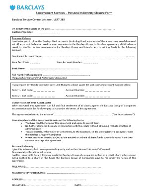 barclays bereavement services closure form.